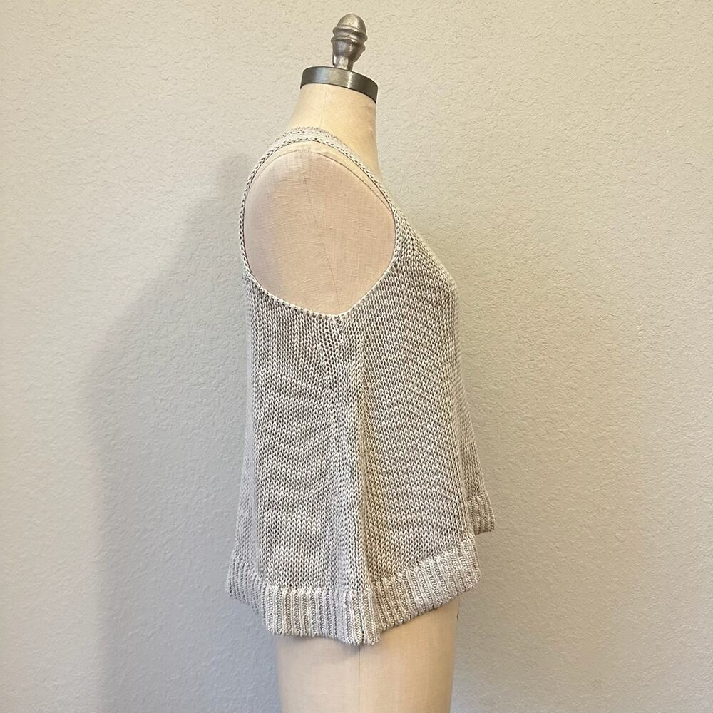 BANANA REPUBLIC Sweater Tank Beige Heirloom Linen Open Knit Pullover NWT - Picture 4 of 9